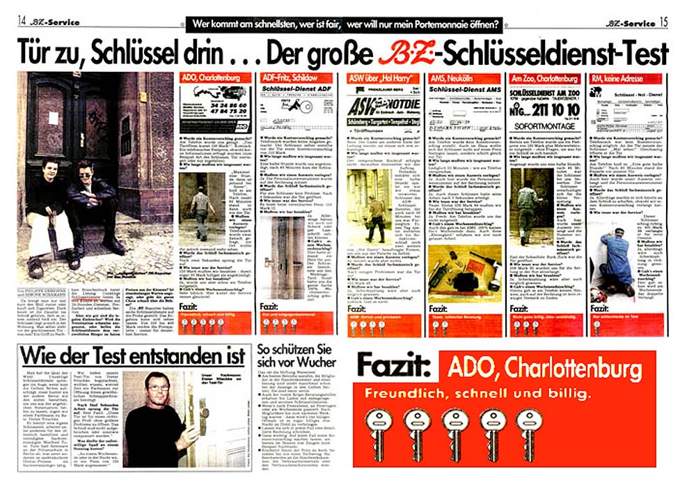 BZ Schlüsseldienst-Test